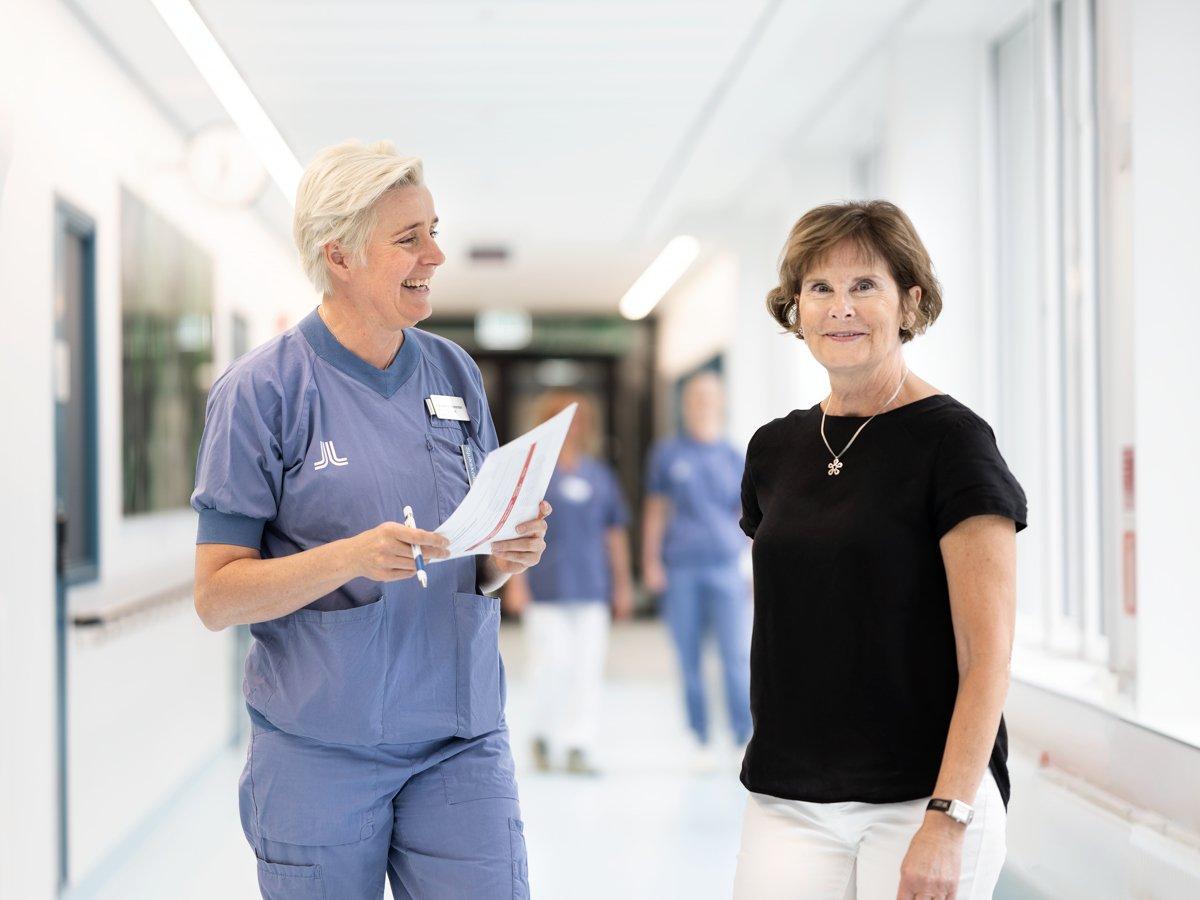 Bilder tagna i samband med pressmeddelande om Scapis studien på Hjärtkliniken."Patienterna" är modeller.