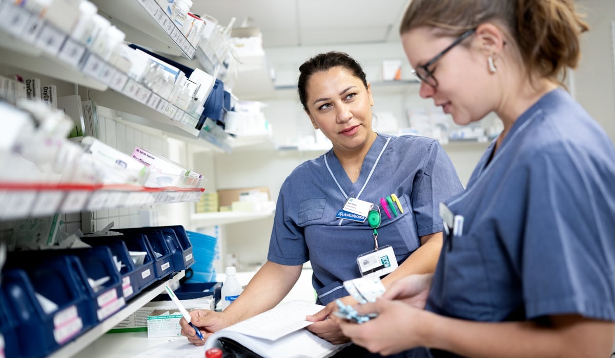 Bilder tagna i samband med en rekryteringsinsats på Internmedicin och Infektion. Bilderna tagna på Infektion 5.